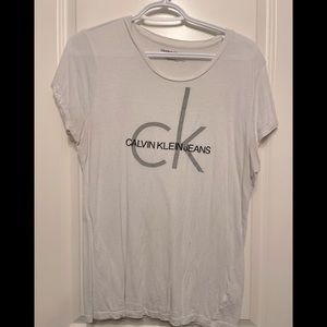 Calvin Klein Tee, white, size L.